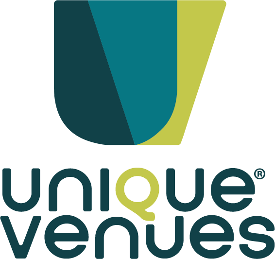 Colorful Unique Venues logo.