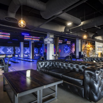 Interior shot of Lucky Strike Bowling at Wrigleyville in Chicago