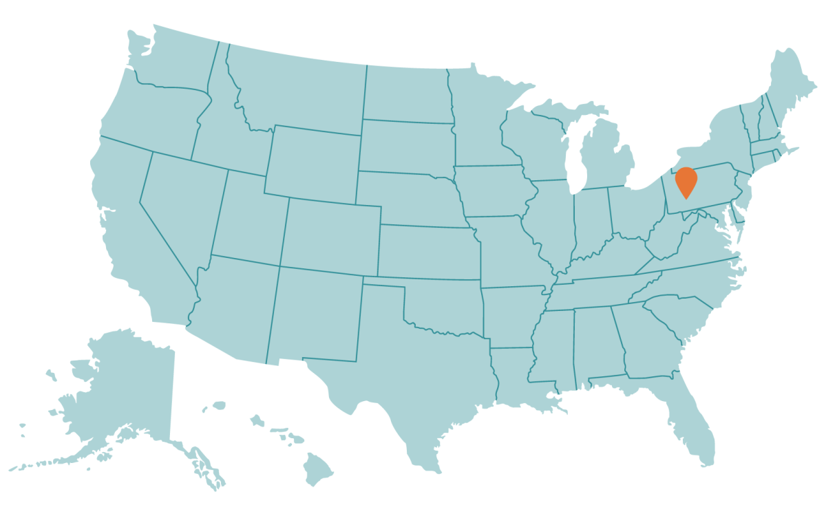 Map of United States - Pennsylvania